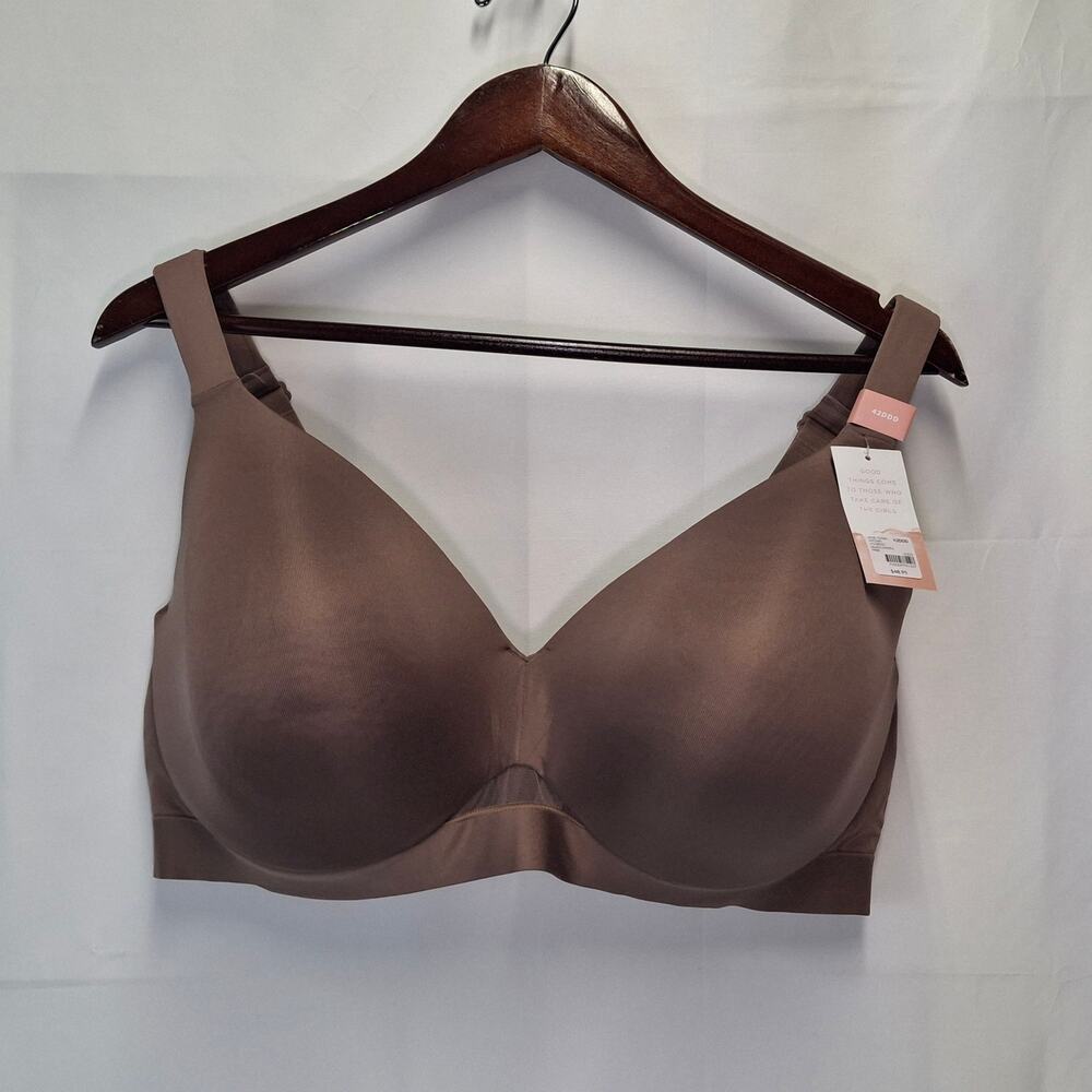 Lane Bryant Cacique Brown Deep Taupe Bliss Underwire Bra 42DDD NWT